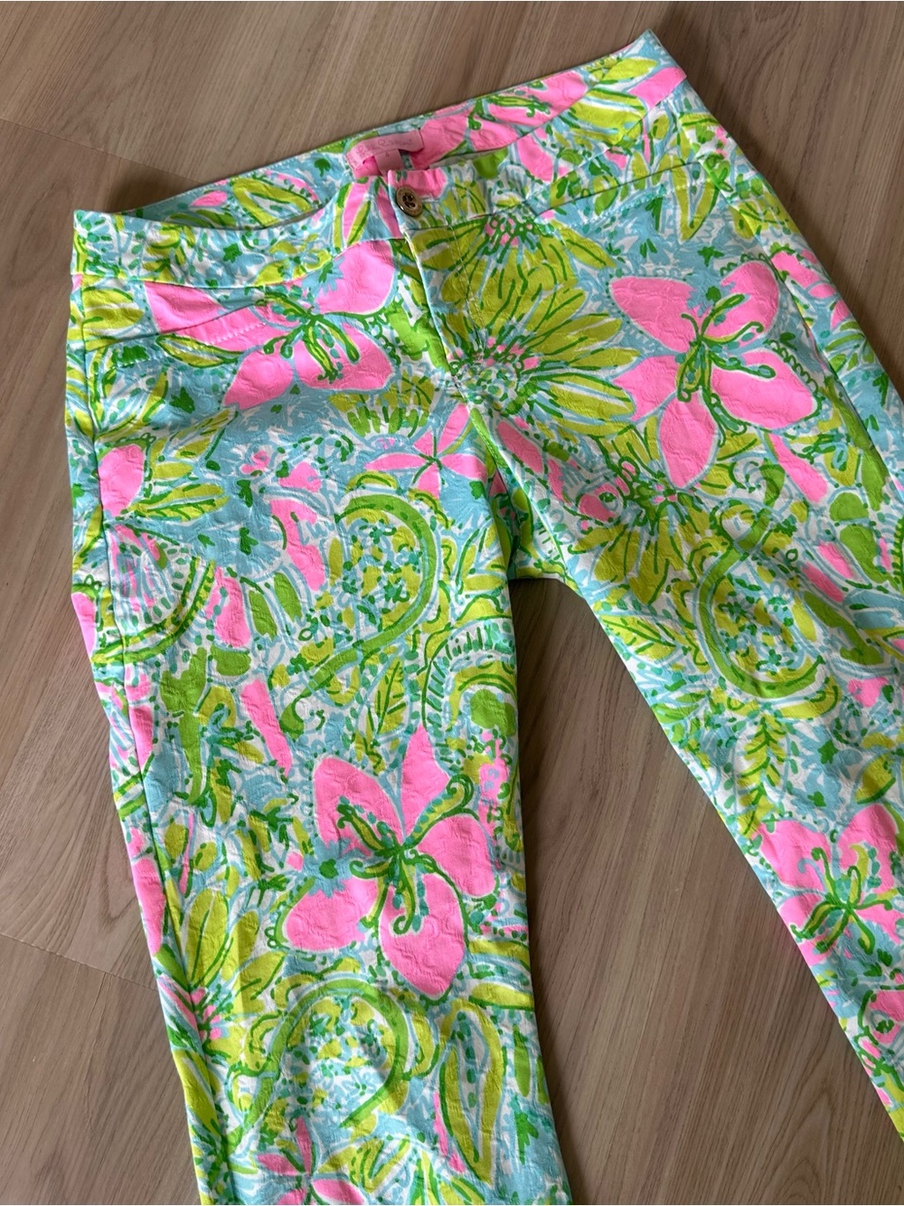 Lilly Pulitzer Kelly Skinny Ankle Pant Pants Size 4 Coconut Jungle Print Floral - Picture 3 of 9